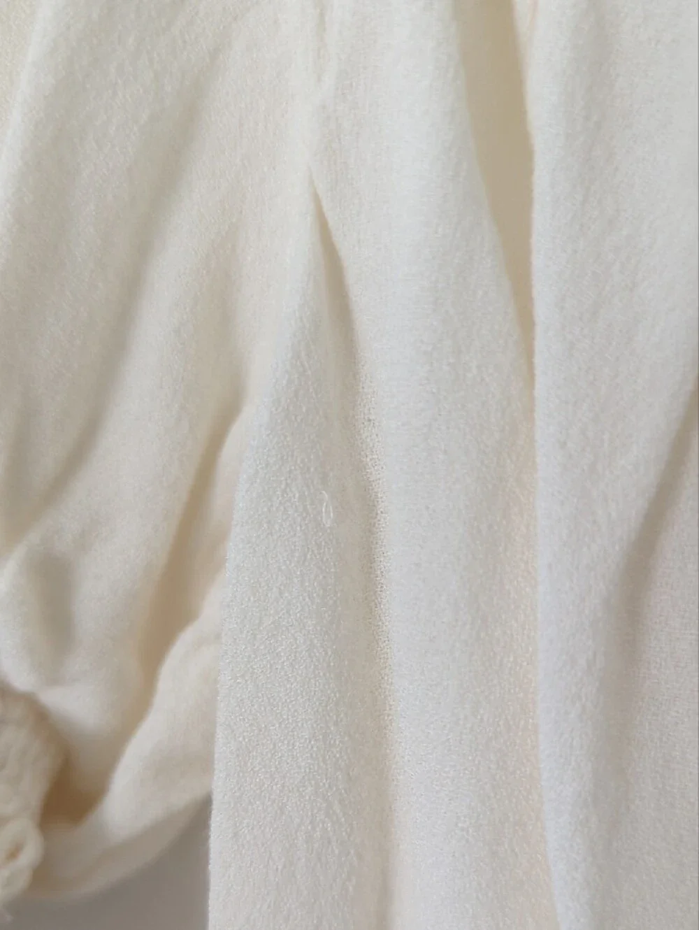 Reformation Ivory Square Neck Puff Sleeve Top